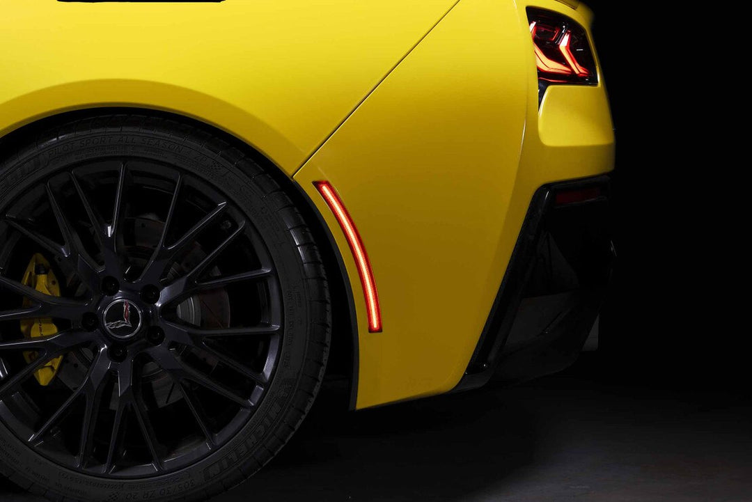Morimoto XB LED rear side marker illuminated on a 2014-2019 C7 Corvette