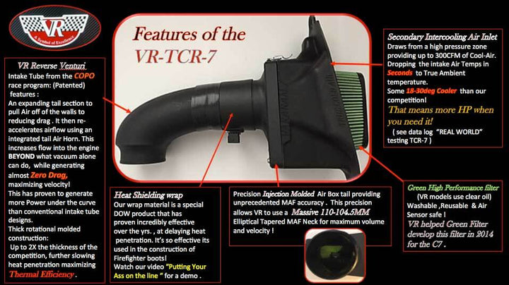VaraRam TCR-7 reverse Venturi intake tube comparison for C7 Corvette Stingray LT1