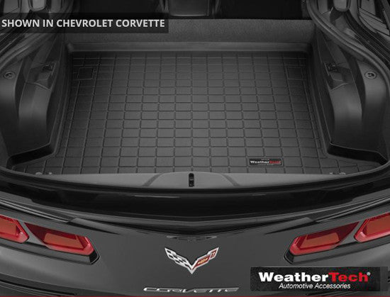 Black WeatherTech Cargo Liner for the rear cargo area of a 2019 C7 Corvette ZR1.