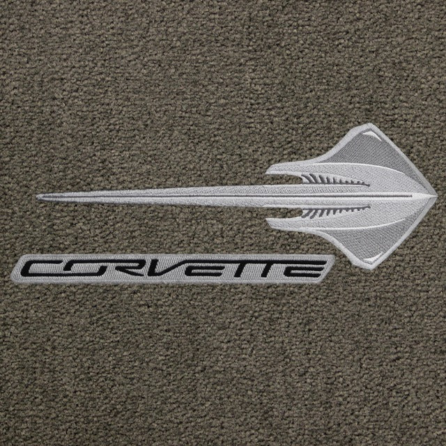 C7 Stingray Lloyd Mats Velourtex with Stingray logo and black Corvette script