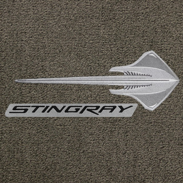 C7 Stingray Lloyd Mats Velourtex with Stingray logo and black Stingray script