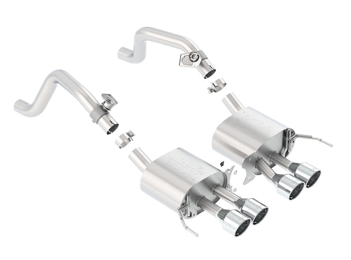 C7 Corvette Z06 Borla ATAK 11905 axle-back with NPP valves, quad center rear exit, polished rolled tips