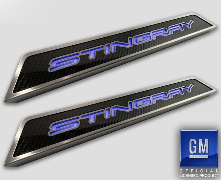 C8 Corvette Stingray ACC Stingray illuminated door sills, blue pair LED