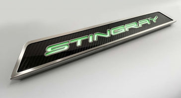 C8 Corvette Stingray ACC Stingray illuminated door sills, green LED