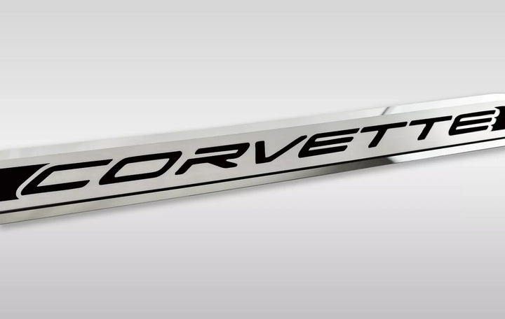 C8 Corvette ACC corvette door prop, black solid inlay, driver example