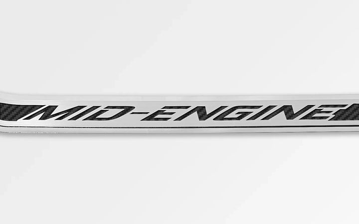 C8 Corvette ACC mid engine door prop, black carbon-fiber-pattern inlay, driver example