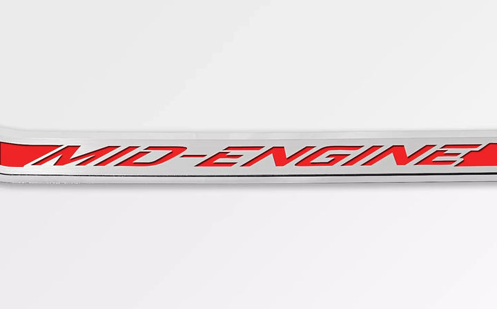 C8 Corvette ACC mid engine door prop, bright red solid inlay, driver example