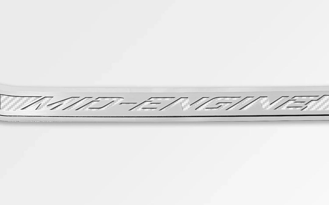 C8 Corvette ACC mid engine door prop, white carbon-fiber-pattern inlay, driver example