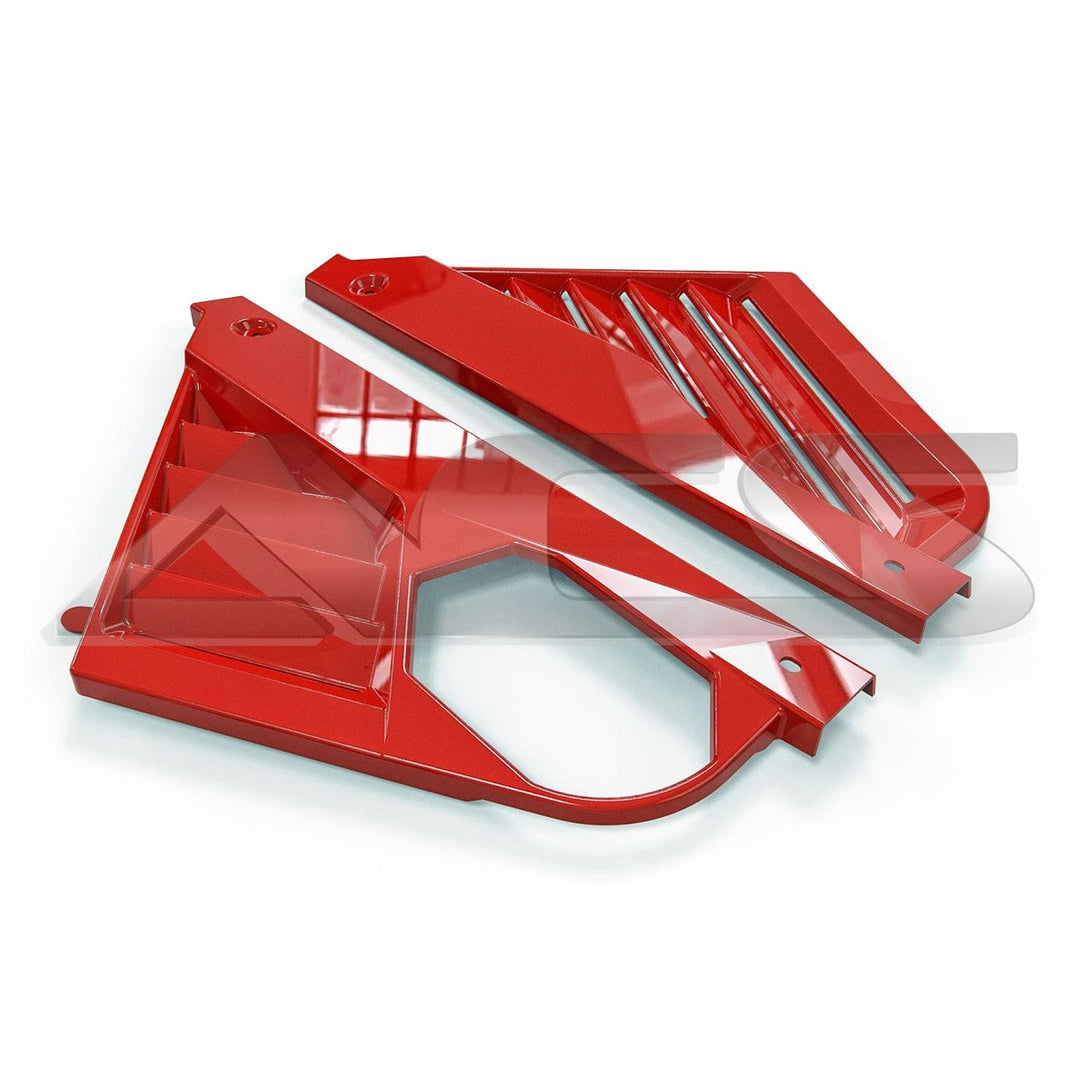 C8 Corvette ACS Composite 50-4-108 red painted louvered panel pair, illustrative finish