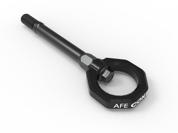 C8 Corvette aFe CONTROL front tow hook in black powder coat, part 450-401014-B
