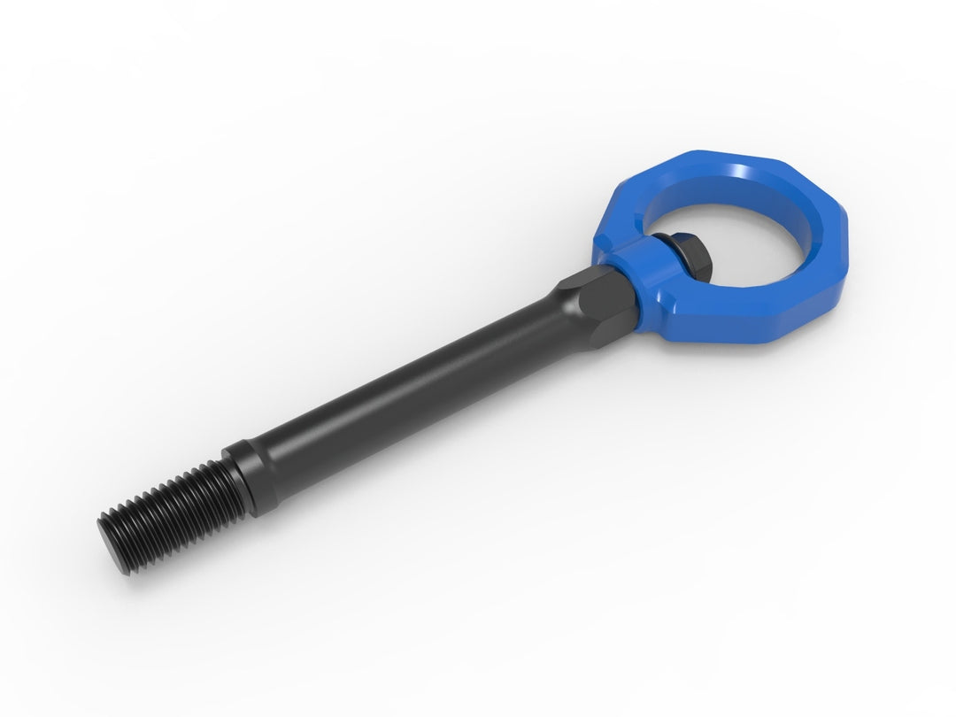 C8 Corvette aFe CONTROL blue front tow hook 4130 steel construction detail