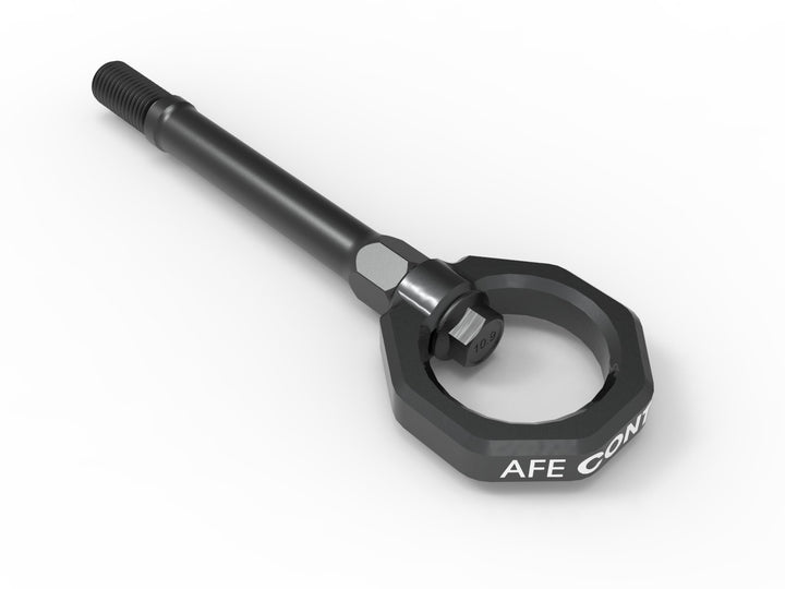 C8 Corvette aFe CONTROL front tow hook in gray powder coat, part 450-401014-G