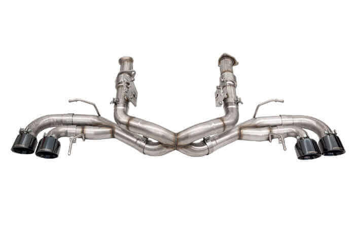 CORSA 21104BLK valve delete cat-back exhaust with quad 4.5 inch Black PVD tips for the C8 Corvette Stingray without factory NPP