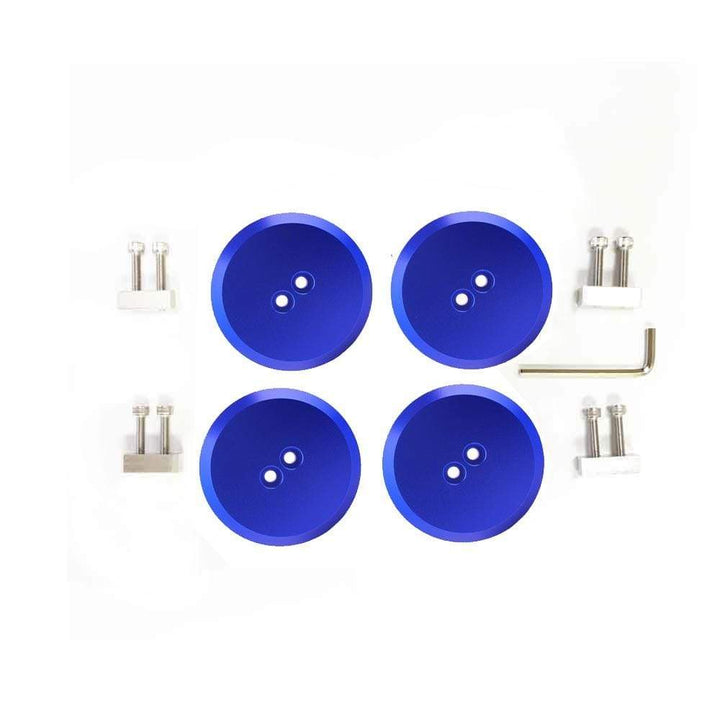 Blue anodized ACS Composite jacking pucks, part 45-4-196 for the C8 Corvette E-Ray