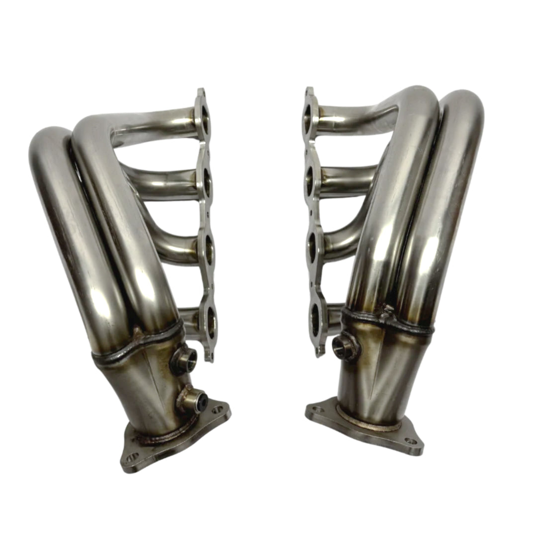 Kooks 21831400 stainless long tube headers for the C8 Corvette E-Ray, driver and passenger side shown as a pair
