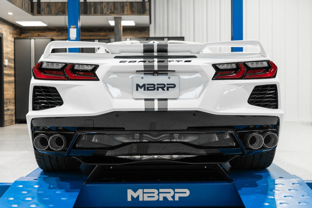 C8 Corvette E-Ray MBRP Race Profile exhaust with carbon-fiber tips