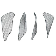 ACS Composite side radiator guards for 2024–2026 C8 Corvette E-Ray, black mesh set shown off vehicle.