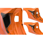 Installation view showing ACS Composite side radiator guard behind wheel-well vent on 2024–2026 C8 Corvette E-Ray without bumper removal.