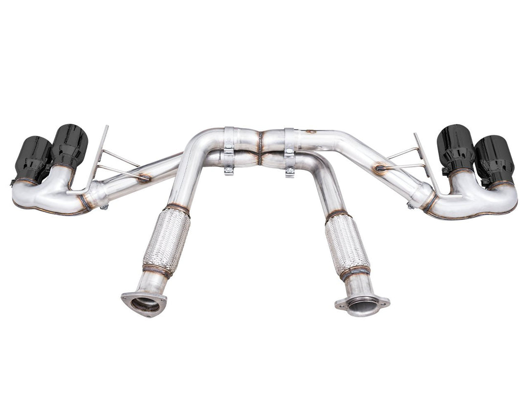 AWE 3020-43086 Track cat-back with Diamond Black tips for C8 Corvette E-Ray, inlet view