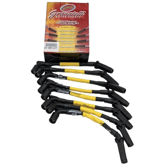 Yellow Granatelli spark plug wires 28-8051HTY for C8 Corvette Stingray and E-Ray
