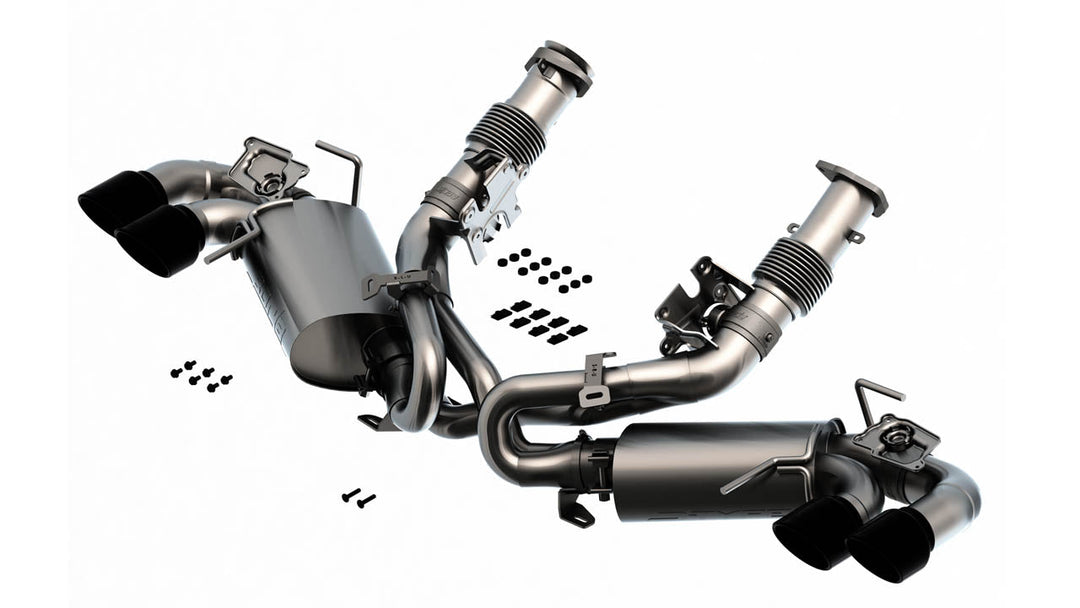 Borla S-Type 140838BC cat-back exhaust system for the 2027 C8 Corvette Grand Sport, T-304 stainless with four inch black chrome tips