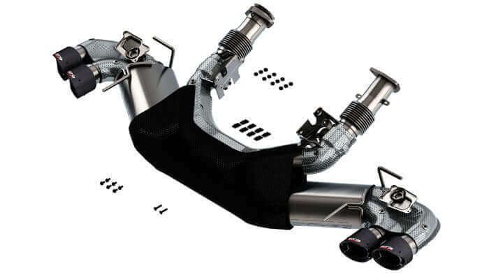 Borla S-Type 140838CF cat-back exhaust system for the 2027 C8 Corvette Grand Sport, T-304 stainless with quad four inch carbon fiber tips