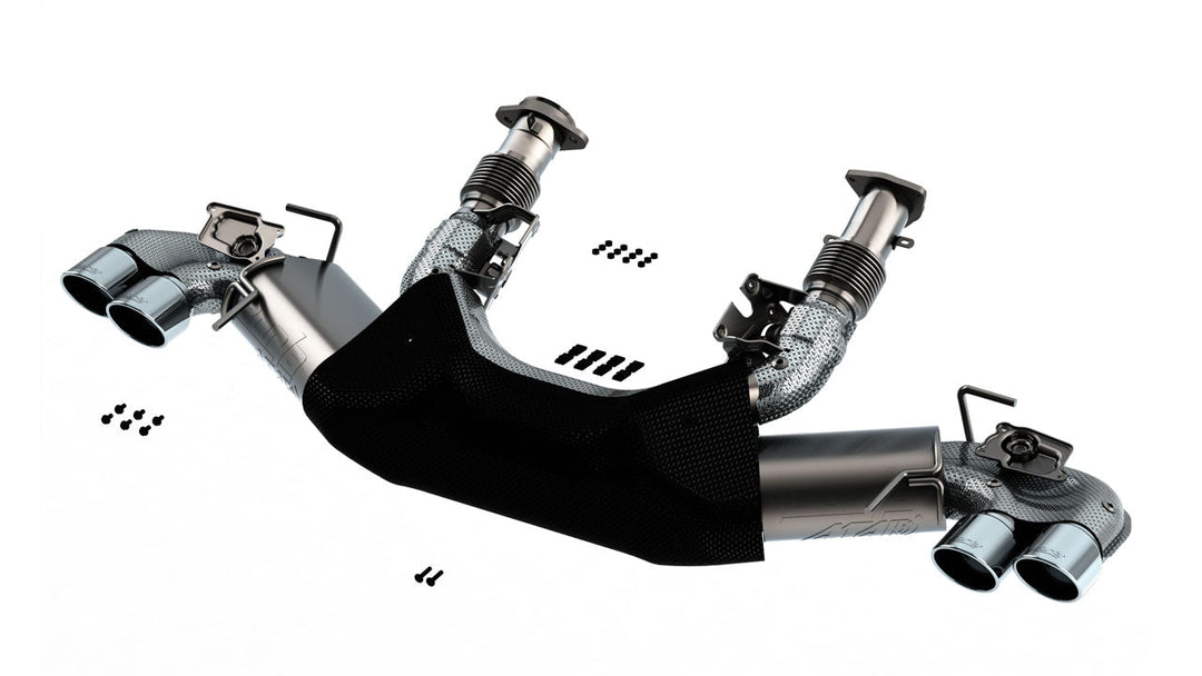 Borla ATAK 140839 cat-back exhaust system for the 2027 C8 Corvette Grand Sport, T-304 stainless with quad 4-inch bright chrome tips