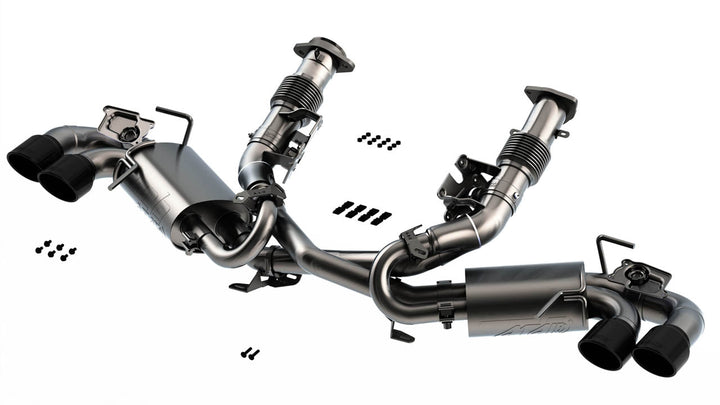 Borla ATAK 140839BC cat-back exhaust system for the 2027 C8 Corvette Grand Sport, T-304 stainless with four inch black chrome tips