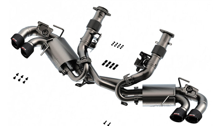 Borla ATAK 140839CF cat-back exhaust system for the 2027 C8 Corvette Grand Sport, T-304 stainless with quad four inch carbon fiber tips