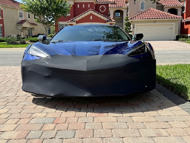 Head on view of a C8 Corvette Grand Sport showing NoviStretch FBM850V coverage across the lower fascia and intakes