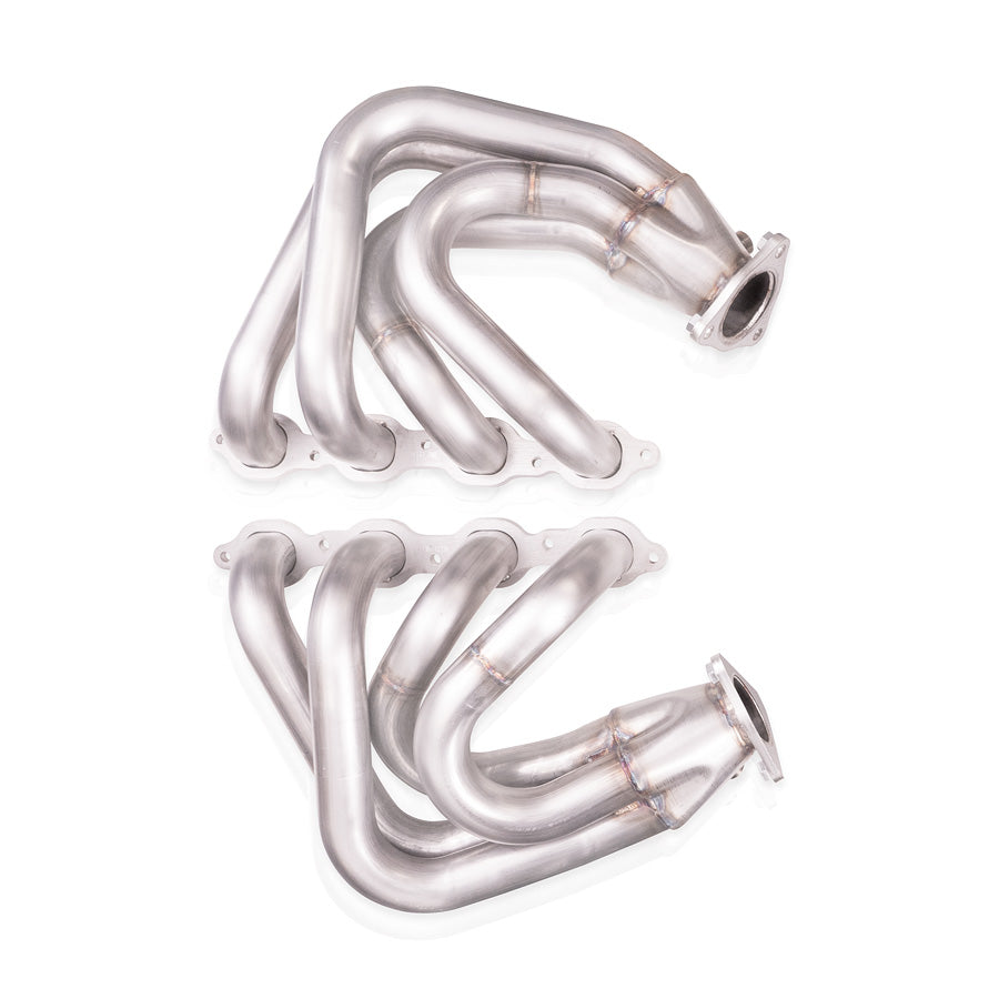 3-inch collector with flange detail on Stainless Works C82H headers for 2020–2026 C8 Corvette LT2