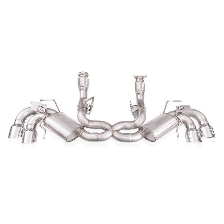 Stainless Works C8CBR Redline cat-back exhaust kit for 2022 C8 Corvette Stingray LT2 with polished quad tips