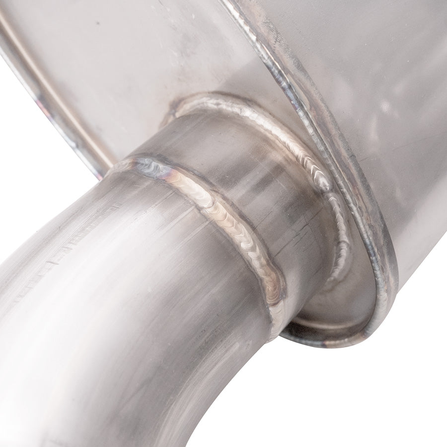 Close-up of Stainless Works TIG welds on C8 Redline exhaust system made from 304 stainless steel