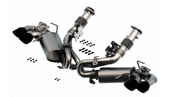 Borla S-Type 140838BC cat-back on C8 Corvette Stingray with NPP and 4 inch black chrome tips