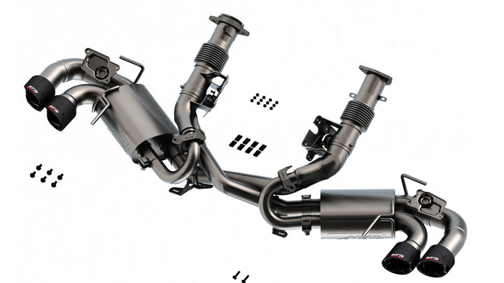 Borla ATAK 140839CF cat-back for C8 Corvette Stingray with NPP and quad 4 inch carbon fiber tips with bright centers