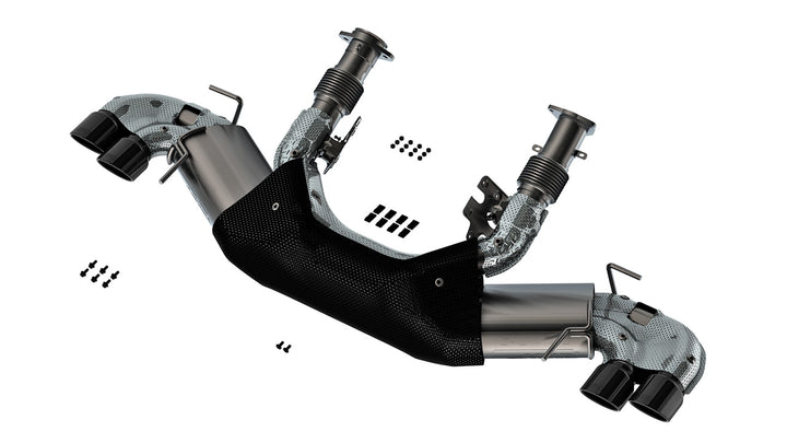Borla ATAK 140841BC cat-back for C8 Corvette Stingray without NPP with quad 4 inch black chrome tips