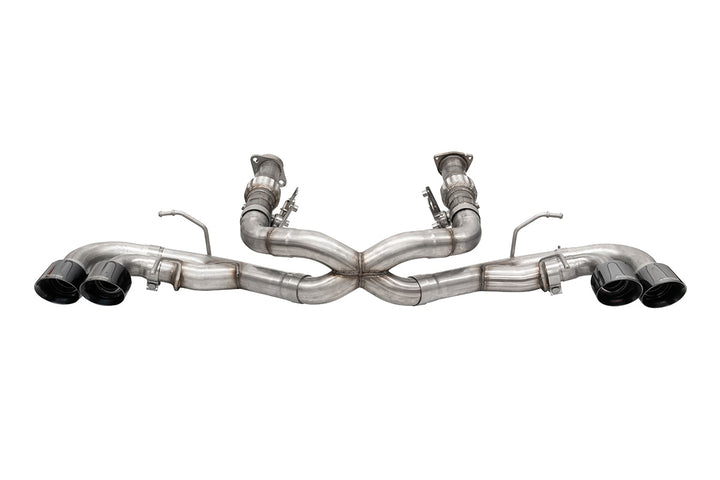 CORSA 21102BLK Non-NPP cat-back exhaust system for the C8 Corvette Stingray, X-pipe and four Black PVD tips