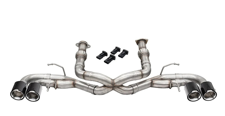 CORSA 21102CF cat-back exhaust for C8 Corvette Stingray with quad flat cut carbon fiber tips