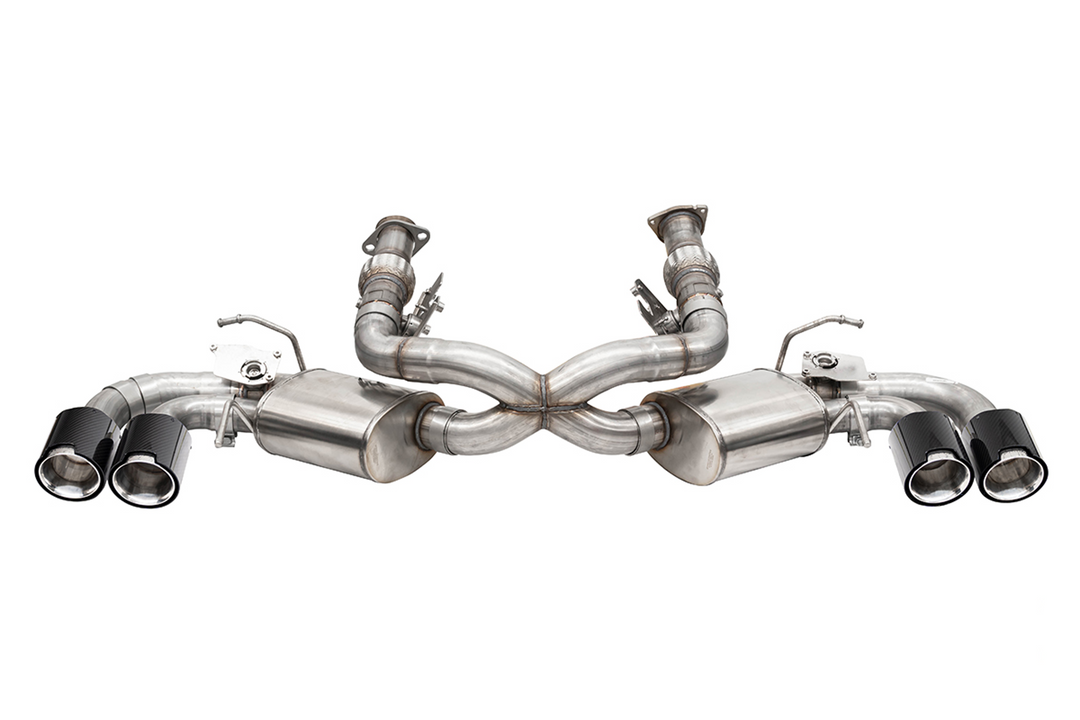 CORSA 21100CF NPP valved cat-back exhaust for the C8 Corvette Stingray with flat cut carbon fiber tips