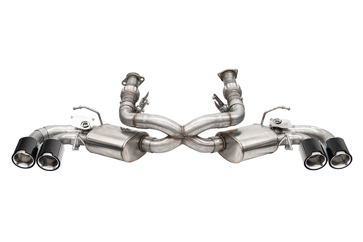 CORSA 21100CF NPP valved cat-back exhaust for the C8 Corvette Stingray with flat cut carbon fiber tips