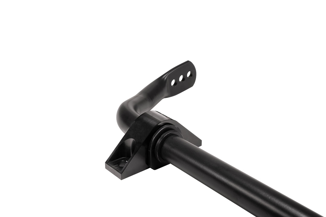 Close-up of Eibach front sway bar end and mounting bracket for 2020-2026 C8 Corvette Stingray