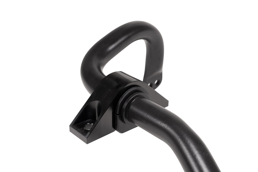 Close-up of Eibach rear sway bar end and mounting bracket for 2020-2026 C8 Corvette Stingray