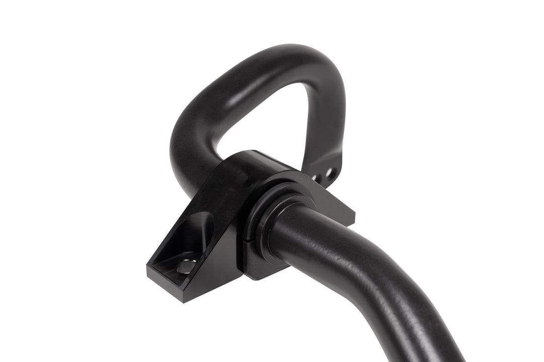 Close-up of Eibach rear sway bar end and mounting bracket for 2020-2026 C8 Corvette Stingray