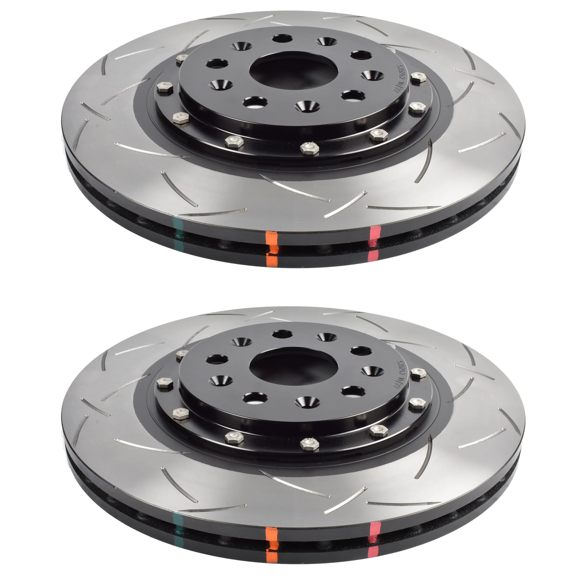 Pair of DBA53929BLKS two-piece rear brake rotors for C8 Corvette Stingray Z51