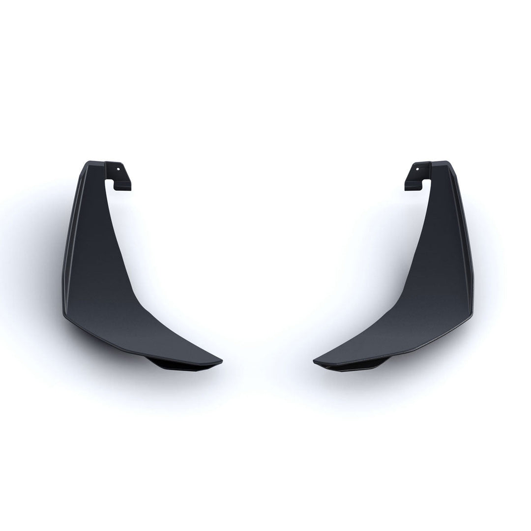 ACS Composite front canards for 2023–2026 C8 Corvette Z06, Carbon Flash finish, full set shown off vehicle.