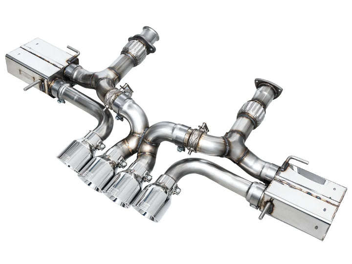 AWE 3025-42906 SwitchPath exhaust with chrome silver tips for C8 Corvette Z06