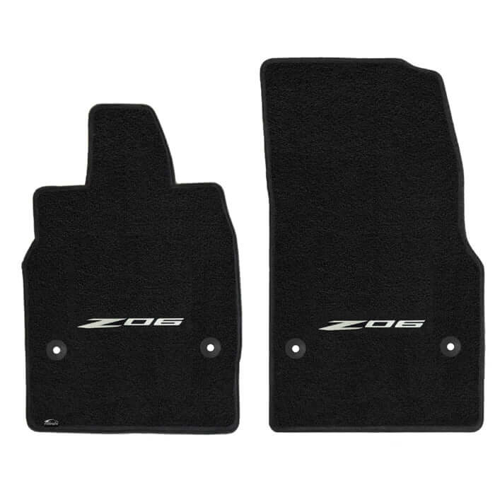 Lloyd Mats Ultimat front floor mats with single-logo embroidery installed in a 2024 C8 Corvette Z06