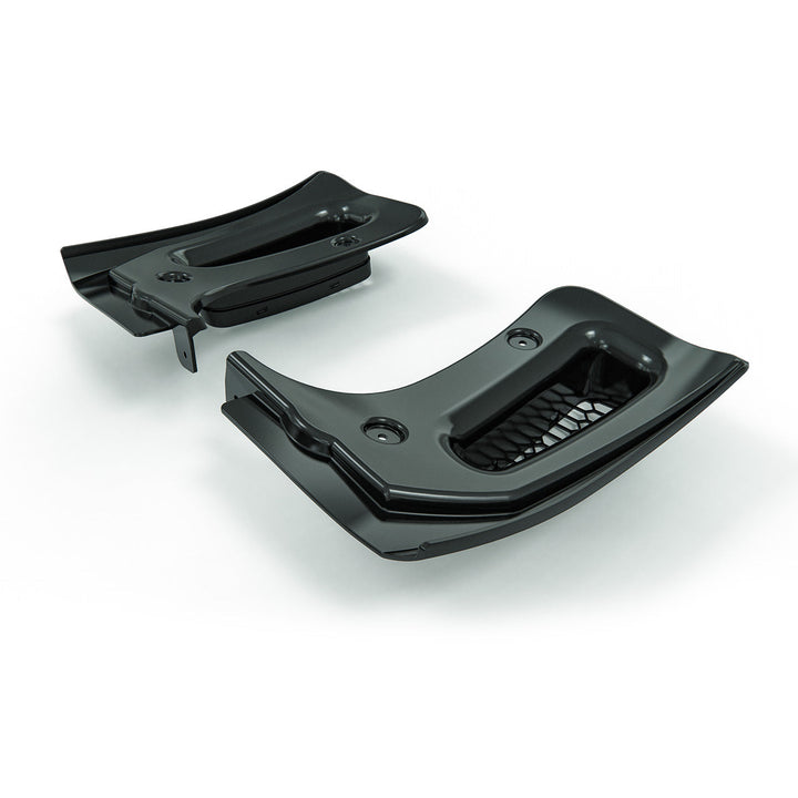 ACS Composite rear rock guards shown with the removable tunnel mesh panel that fits behind them