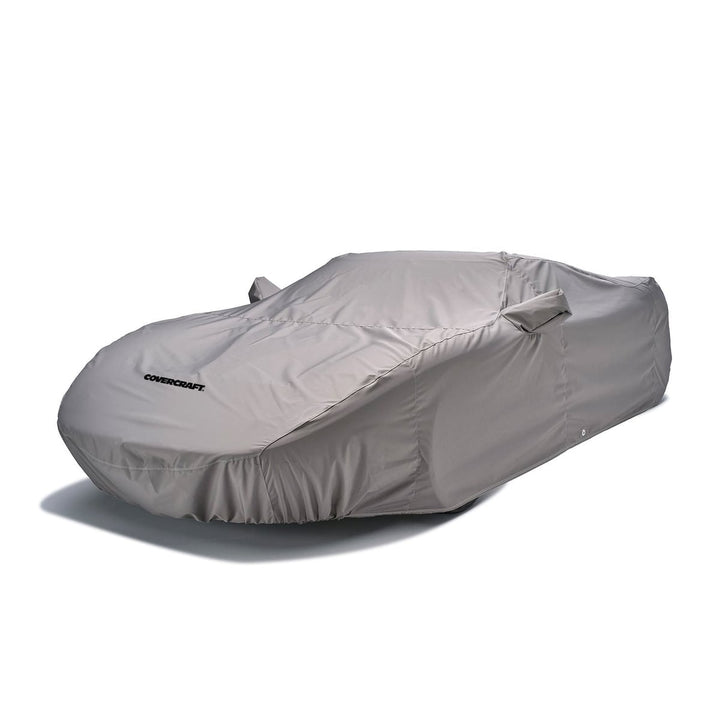 Covercraft WeatherShield HD cover on a representative covered car, not an E-Ray fitment photograph
