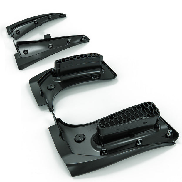 Complete set of ACS Composite C8 Corvette E-Ray Rock Guards – front and rear pair in Carbon Flash Metallic Black, 2024–2026 models
